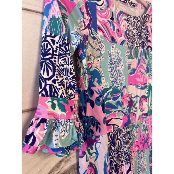 Lilly Pulitzer Girls Dress Size Large 8/10 Patchwork - Picture 2 of 5